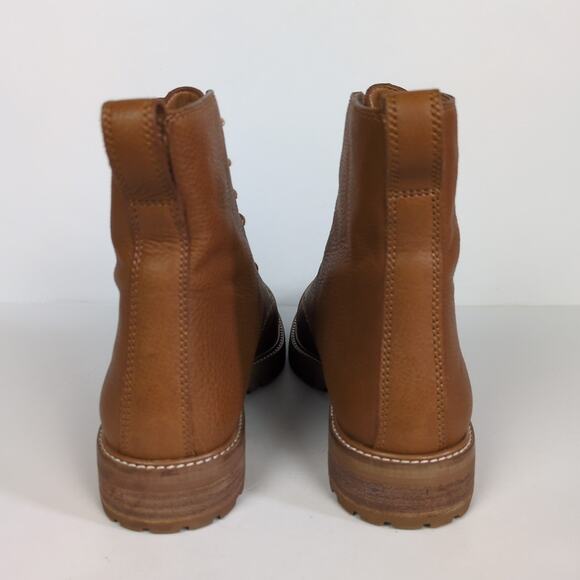 MADEWELL The Clair Lace-Up Boot Leather English Saddle Brown Lug Sole Women's 7 - Picture 4 of 9